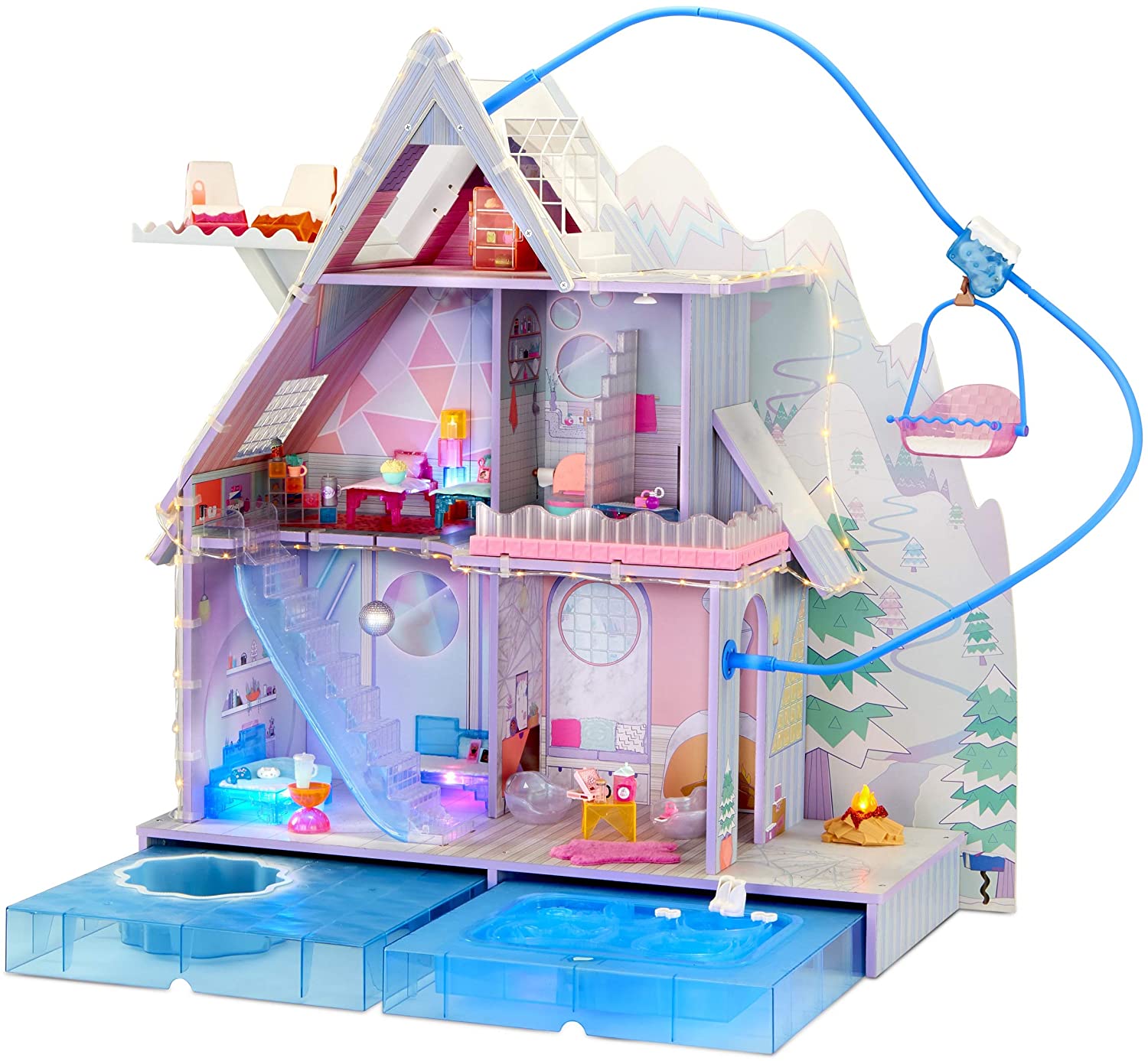 LOL Surprise OMG Winter Chill Cabin Wooden Doll House